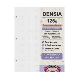 100 Hojas Densia 125g Con Margen Carta
