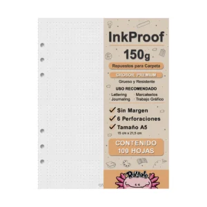 100 Hojas Inkproof 150g Sin Margen A5