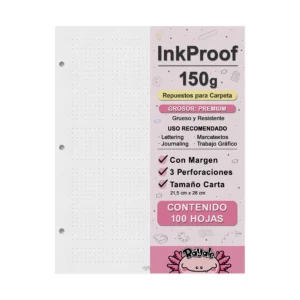 100 Hojas Inkproof 150g Con Margen Carta