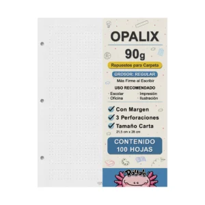 100 Hojas Opalix 90g Con Margen Carta
