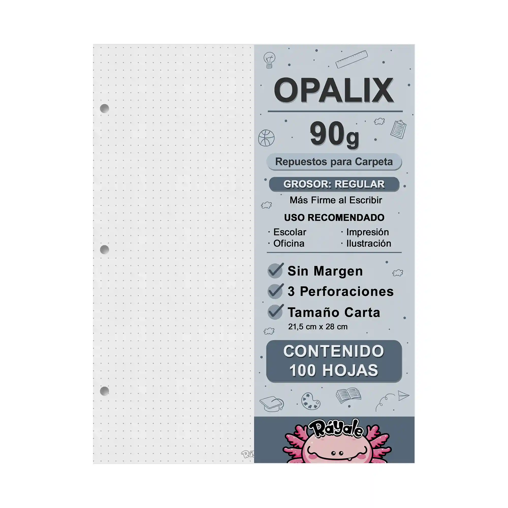 100 Hojas Opalix 90g Sin Margen Carta